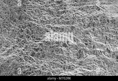 texture of crumpled aluminum foil Stock Photo