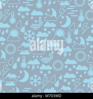 Seamless pattern of  weather icons Stock Vector