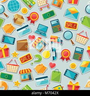 Internet shopping seamless pattern Stock Vector