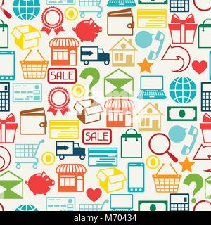Internet shopping seamless pattern Stock Vector