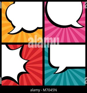 Set of speech bubbles in pop art style Stock Vector