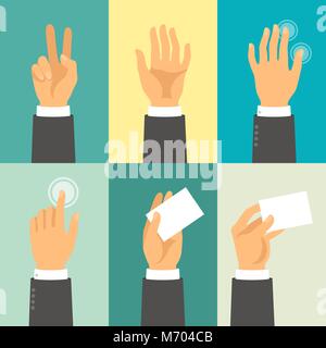 Hands in flat design style Stock Vector