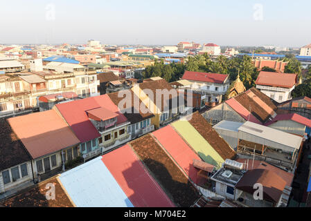 Battambang, Cambodia - 15 January 2018: overview of Battambang on Cambodia Stock Photo