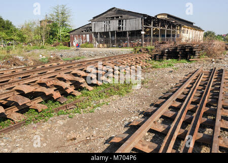 Battambang, Cambodia - 14 January 2018: The disused railway station at Battambang on Cambodia Stock Photo