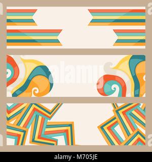 Hipster style horizontal banners Stock Vector