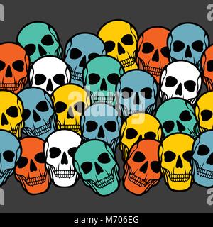 Seamless pattern with skulls Stock Vector