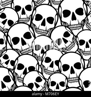 Seamless pattern with skulls Stock Vector