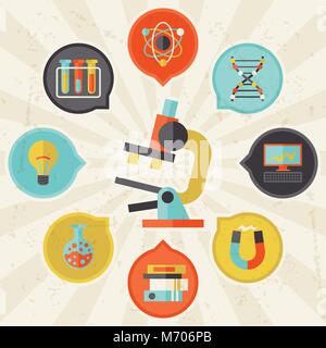Science concept info graphic in flat design style Stock Vector