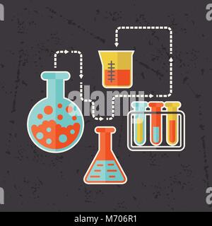 Science concept illustration in flat design style Stock Vector