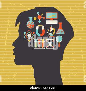 Science concept illustration in flat design style Stock Vector