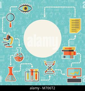 Science concept background in flat design style Stock Vector