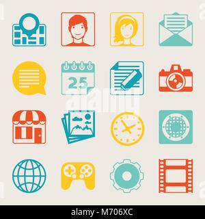 Seamless pattern with web and mobile icons Stock Vector