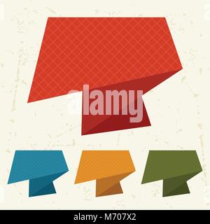 Abstract retro origami banners and speech bubbles Stock Vector