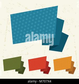 Abstract retro origami banners and speech bubbles Stock Vector
