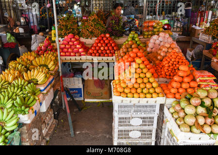 Battambang, Cambodia - 15 January 2018: fruit for sale at the market of Battambang on Cambodia Stock Photo