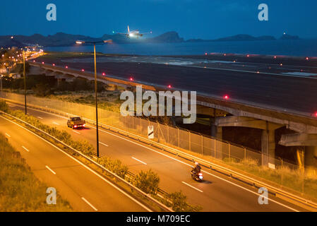 an evening overview of the extended runway at Funchal Cristiano Ronaldo ...