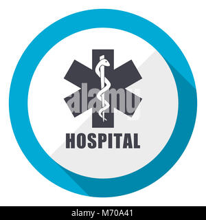 Hospital blue flat design web icon Stock Photo