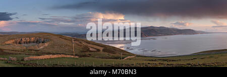 Panoramic view of the North Wales coast from the summit of the Great Orme, Llandudno Stock Photo