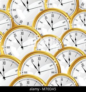 Seamless pattern with watches. Stylish vector texture Stock Vector