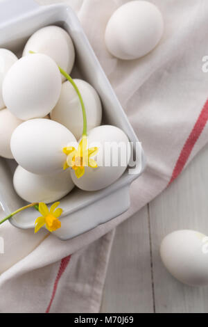 eggs with daffodil Stock Photo