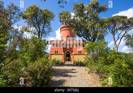 GENOA, (GENOVA), APRIL 28, 2017 - Villa Durazzo- Pallavicini, The captain's castle in Genoa Pegli, Italy Stock Photo