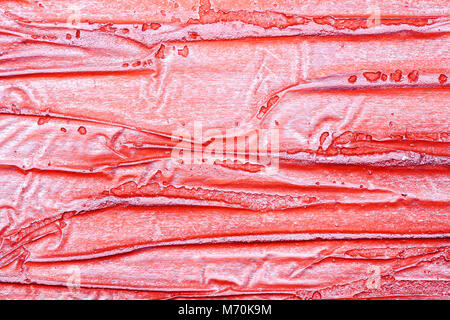 Red bumpy wall stucco texture background, crumpled leather imitation Stock Photo
