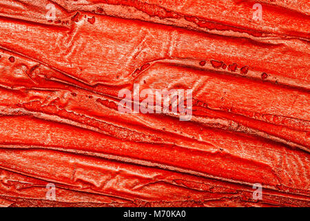 Red bumpy wall stucco texture background, crumpled leather imitation Stock Photo