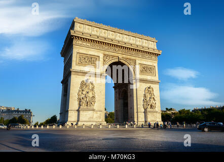 Road of Champs Elysee leading to Arc de Triomphe in Paris, France Stock Photo