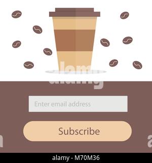 Template for subscribe to a newsletter - Coffee Modern creative concept Stock Vector
