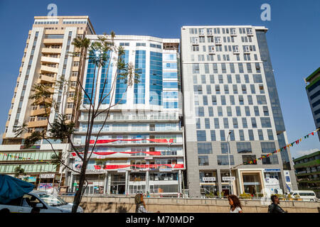 Colourful Buildings On The Bole Road, Addis Ababa, Ethiopia Stock Photo ...