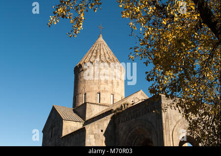 The Tatev Monastery is a 9th-century monastery located on a large basalt plateau near the Tatev village in Syunik Province in southeastern Armenia. Th Stock Photo