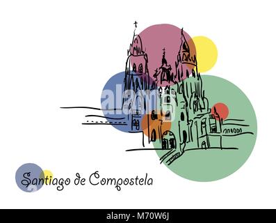 Santiago de Compostela. Stock Vector