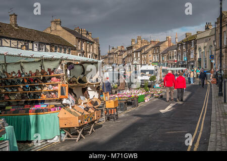 Market day at Barnard Castle in County Durham,England,UK.Visited by ...