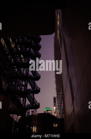 The top of Tower 52, formerly the Nat West Tower, looking south west from Primrose Street, London EC2 Stock Photo