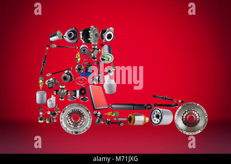 Images truck assembled from new spare parts Stock Photo