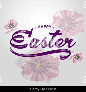 Happy Easter lettering greeting text vector illustration. Happy easter image. Stock Vector