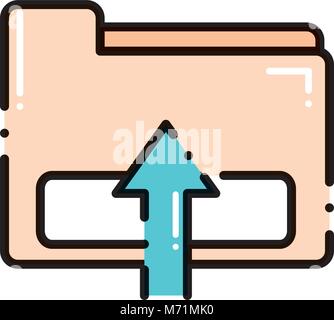 dashed line file folder loading data information vector illuctration Stock Vector