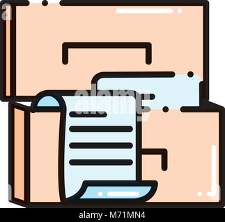 dashed line folder file to archive document paper vector illustration Stock Vector
