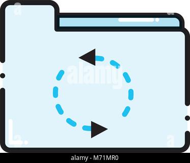 dashed line folder file loading business archive vector illustration Stock Vector