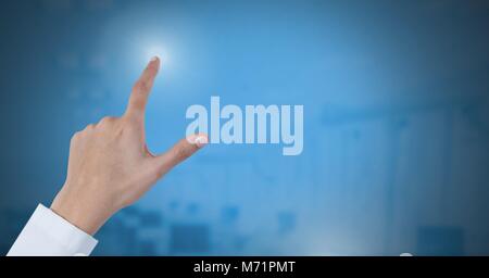 Doctor hand interacting with air touch Stock Photo