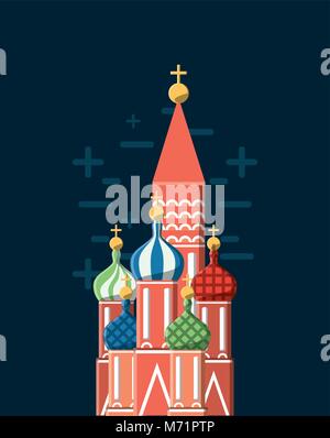 Saint basils cathedral icon over blue background, colorful design vector illustration Stock Vector