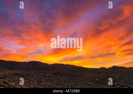 Sunrise, Coyote Summit, Timpahute Range, Nevada Stock Photo