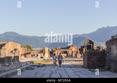 View of the Archaeological site of Pompei in Italy Stock Photo