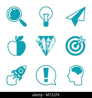 Idea concept icons in flat design style Stock Vector