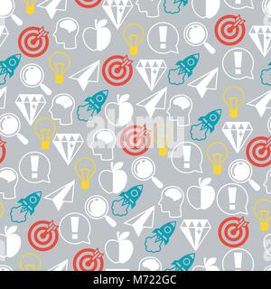 Vector flat style seamless pattern with pirate ship, treasure chest ...