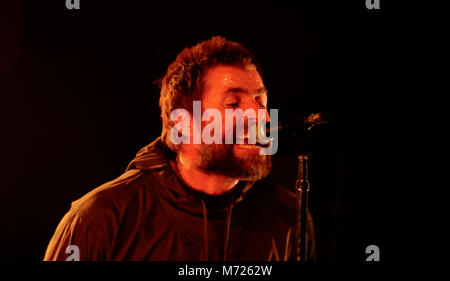 MILAN, ITALY, FEBRUARY 26, 2018 - Liam Gallagher performs in concert at Fabrique in Milan, Italy on February 26, 2018. Stock Photo