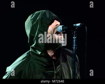 MILAN, ITALY, FEBRUARY 26, 2018 - Liam Gallagher performs in concert at Fabrique in Milan, Italy on February 26, 2018. Stock Photo