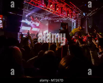 MILAN, ITALY, FEBRUARY 26, 2018 - Liam Gallagher performs in concert at Fabrique in Milan, Italy on February 26, 2018. Stock Photo