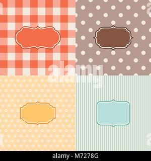 Set of four patterned backgrounds with frames Stock Vector