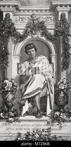 Publius Ovidius Naso or Ovid, 43 BC - 17, a Roman poet, Stock Photo